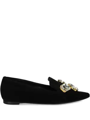 Лоферы с заостренным носком и кристаллами