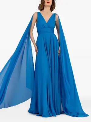 Платье макси с V-образным вырезом