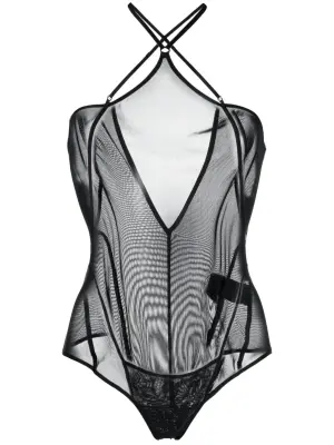 Полупрозрачное боди Celest с вырезом халтер