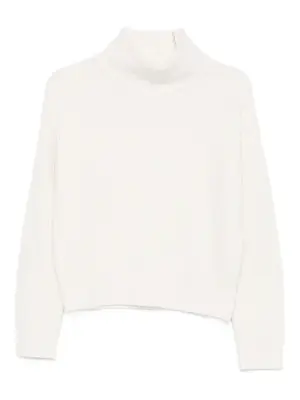 Свитер в рубчик с высоким воротником