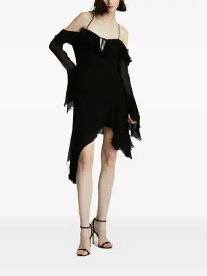 платье мини с оборками