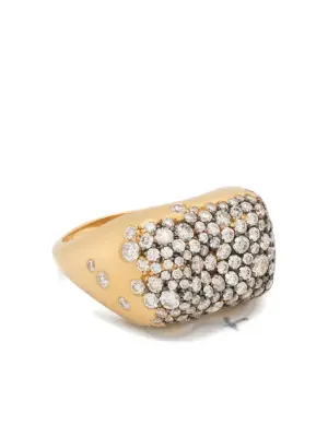 Кольцо из желтого золота 18 карат с бриллиантами