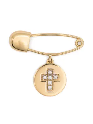 Брошь из желтого золота с бриллиантами