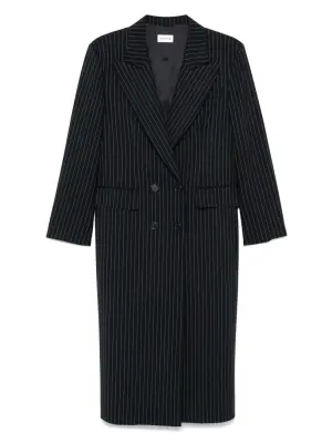 Пальто в тонкую полоску