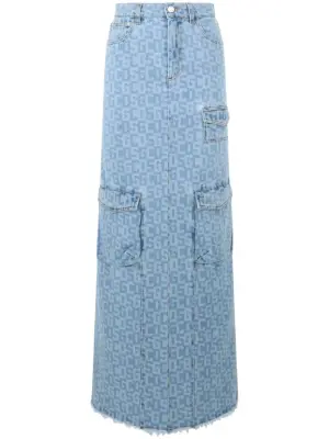 Джинсовая юбка с монограммой