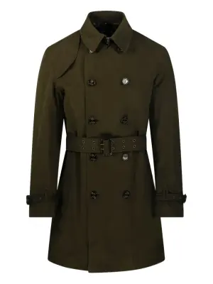 Двубортное пальто с поясом