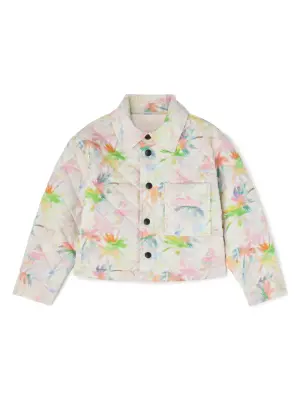 Двусторонний пуховик с принтом