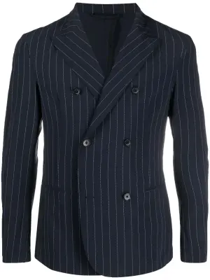 Двубортный пиджак в тонкую полоску
