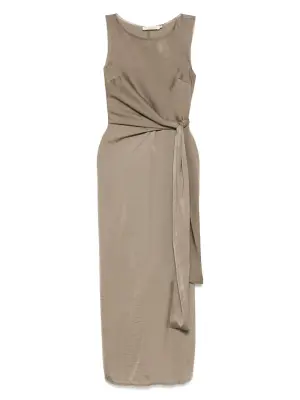 Атласное платье миди