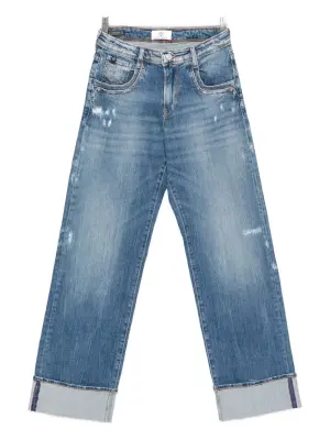 Джинсы прямого кроя с отворотами