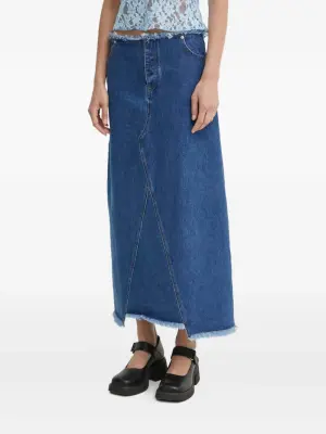 Юбка с панелями и необработанными краями