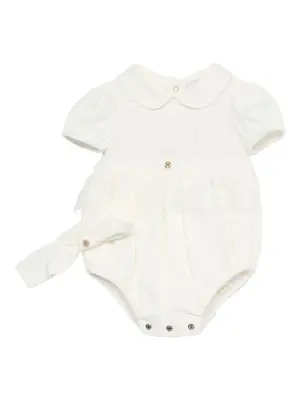 Комплект из боди и повязки на голову с кружевной вставкой