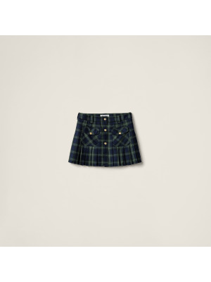 Плиссированная мини-юбка в тартан