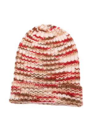 кашемировая шапка бини в полоску