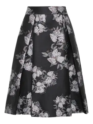 Юбка со складками и цветочным принтом