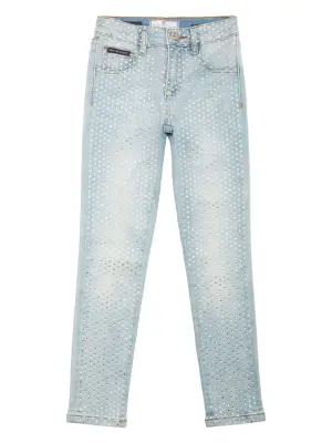 Прямые джинсы с кристаллами