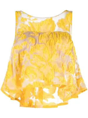 Полупрозрачный топ без рукавов