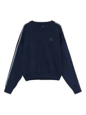 Джемпер с отделкой в полоску