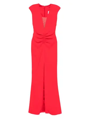 платье макси со сборками