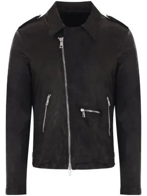 Кожаная куртка на молнии