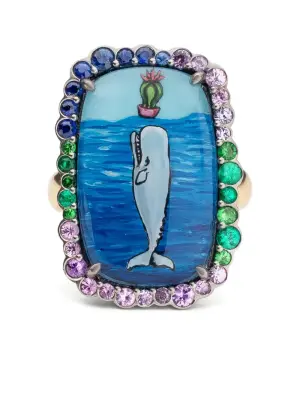 Кольцо Whales At Wonderland из желтого золота 750 пробы (18 карат)