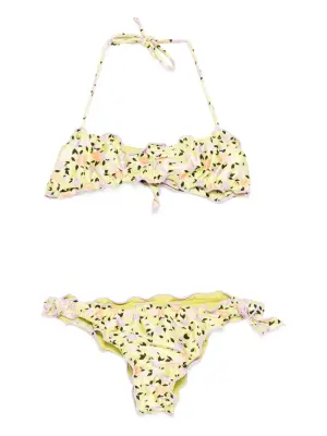 Бикини с оборками и цветочным принтом