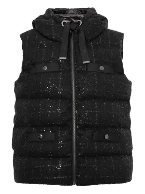 Бессемковый стеганый жилет из твида