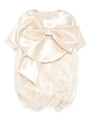 Кружевной комбинезон с бантом