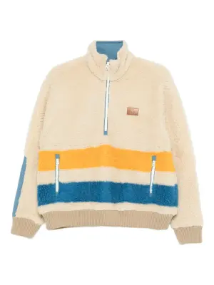 Джемпер с молнией до половины и полосатыми деталями