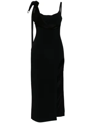 Платье миди с бантом