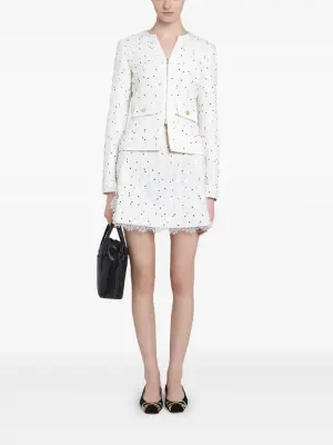 юбка мини в горох с кружевом