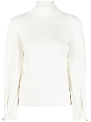 Джемпер тонкой вязки с высоким воротником