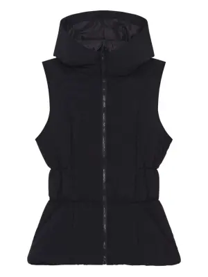 Пуховый жилет с капюшоном без рукавов