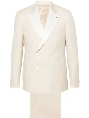 Двубортный пиджак с жаккардовым узором