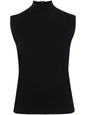 Топ из джерси с высоким воротником