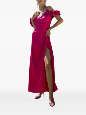 Платье макси с оборками