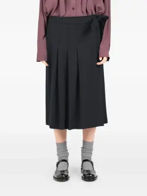 Юбка миди с запахом и складками