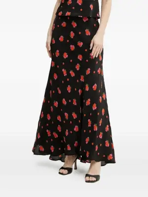 Расклешенная юбка с цветочным принтом