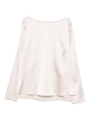 Блузка с вырезом-лодочкой и длинными рукавами