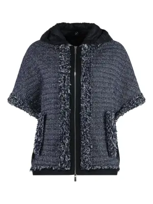 Твидовый жакет с капюшоном