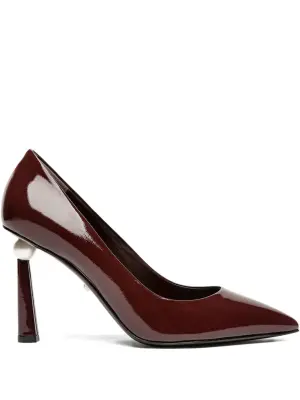 Лакированные туфли с искусственным жемчугом