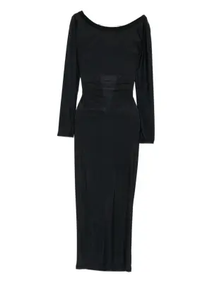 Прозрачное платье миди со шнуровкой