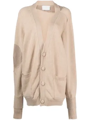 Кардиган из смесовой шерсти со вставками