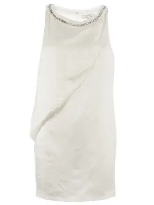 Платье прямого кроя с отделкой из камней