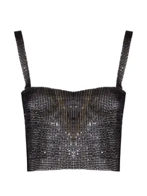 Трикотажный топ с стразами