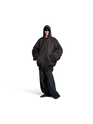 Мужская легкая бомбер-куртка с капюшоном и лентой, черная