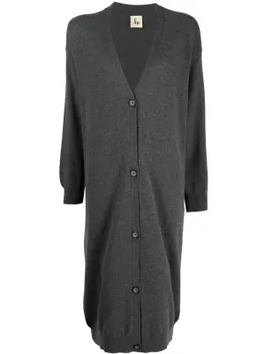 Кашемировое пальто-кардиган с V-образным вырезом