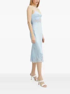 Платье-комбинация миди с кружевом