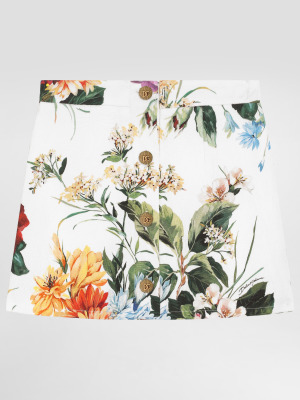 Юбка из настенной ткани с цветочным принтом