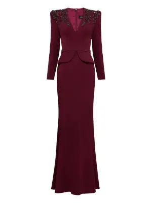 Платье макси с V-образным вырезом и пайетками